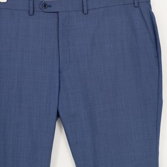 Michael Kors Men's Blue Solid Wool Stretch Classic-Fit Suit Pants Size 44W 30L - Picture 6 of 8